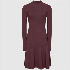 Reiss Maroon Long Sleeve Dress
